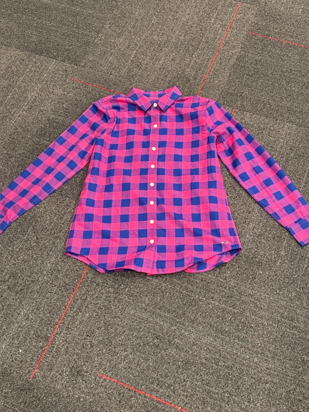 Vineyard Vines Performance Plaid Button Down Shirt Size 00 Women’s Casual Preppy